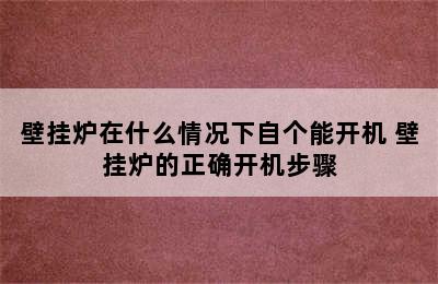 壁挂炉在什么情况下自个能开机 壁挂炉的正确开机步骤